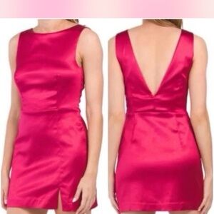 Elegant Pink Satin Dress